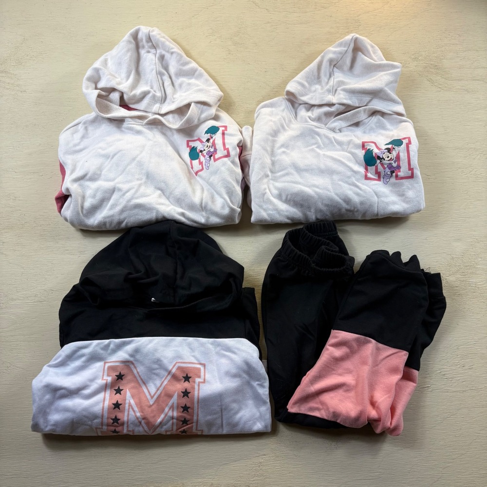 Lot 4 Disney Mickey Mouse Girls Sz 6 Hoodies Hoodie sweatpants Warm Colorblock